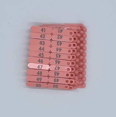 Bild 1 von Twintag oder Rototag Ohrmarken, 50er Packung  / (Farbe:) rosa / (Nummerierung) 151-200