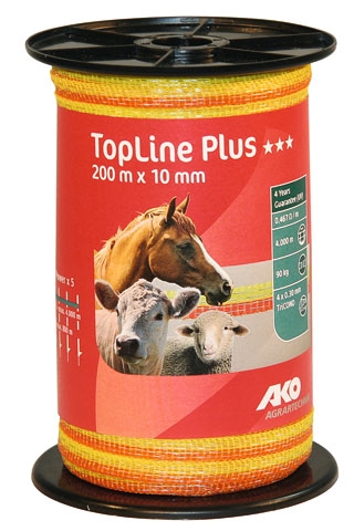Bild 1 von TopLine Plus Weidezaunband  gelb/orange, 10mm, 200mtr.