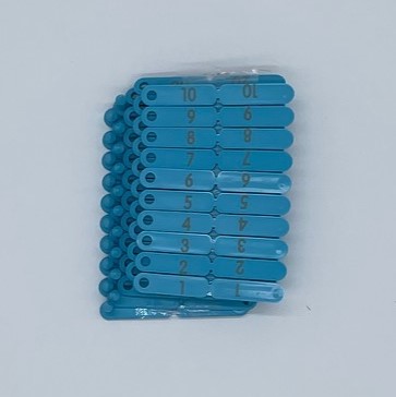 Bild 1 von Twintag oder Rototag Ohrmarken, 50er Packung  / (Farbe:) blau / (Nummerierung) 1-50