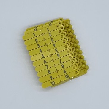 Bild 1 von Twintag oder Rototag Ohrmarken, 50er Packung  / (Farbe:) gelb / (Nummerierung) 151-200