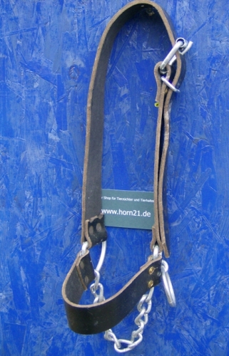 Bild 1 von Lederhalfter mit Kette  / (Größe:) Gr.3 - Kalb / (Farbe:) braun