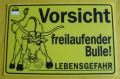 Warnschild  Bullenweide