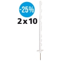 Duopack Vario Pfahl 1,00m Weiß (2x10)