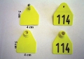 Allflex-Ohrmarken Gr.1 Dornteil, geprägt  / (Farbe:) gelb / (Nummerierung) 1 -    20